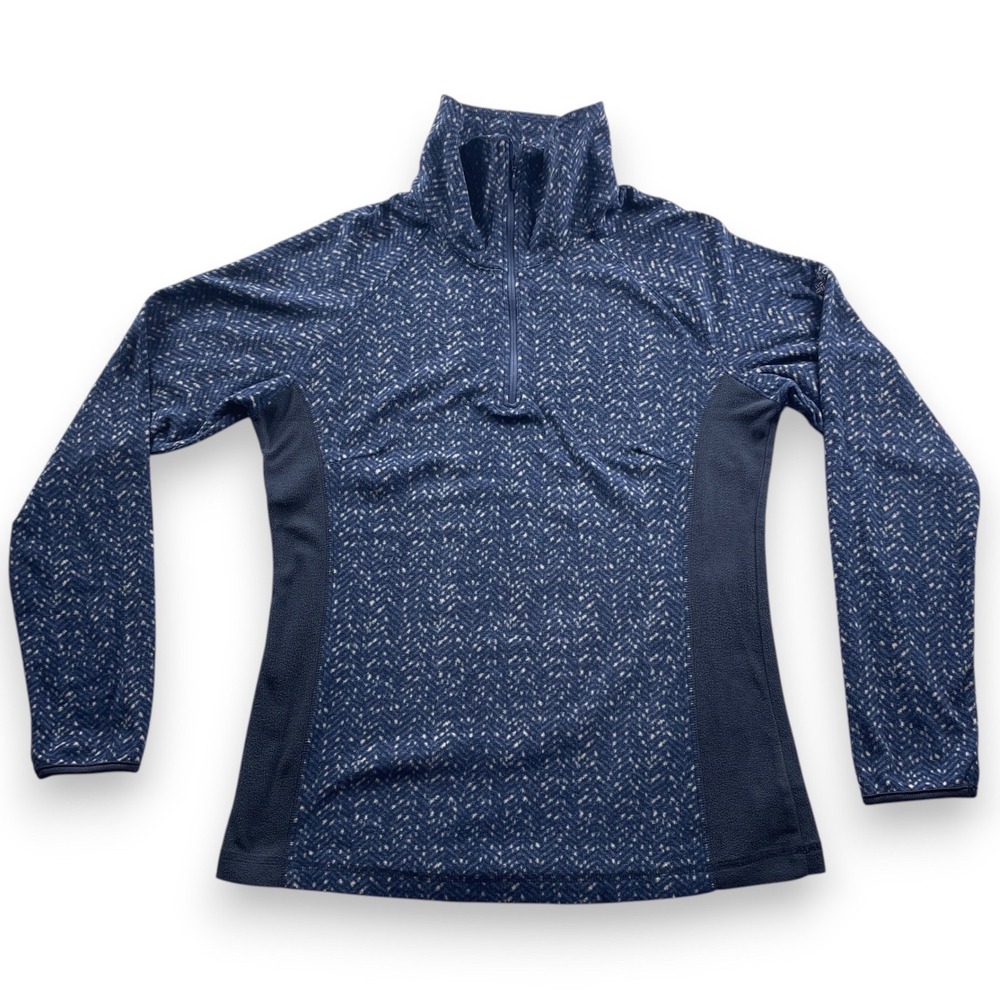Columbia Glacial IV Print Half Zip Fleece Pullover Blue Chevron XK1447 Womens M